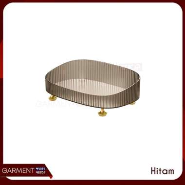 Rak Oval Akrilik Transparan Wadah Tempat Skincare Meja Rias Storage Organiser Stationery Multifungsi