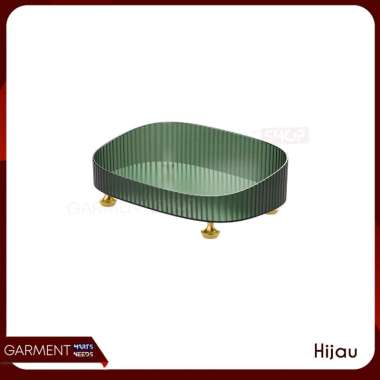 Rak Oval Akrilik Transparan Wadah Tempat Skincare Meja Rias Storage Organiser Stationery Multifungsi