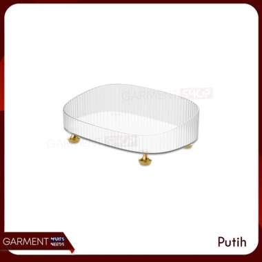 Rak Oval Akrilik Transparan Wadah Tempat Skincare Meja Rias Storage Organiser Stationery Multifungsi