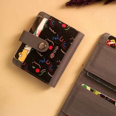 Dompet Lipat Pria Wanita Card Wallet Dompet MultiFungsi Bahan Kain Kanvas WSCH009