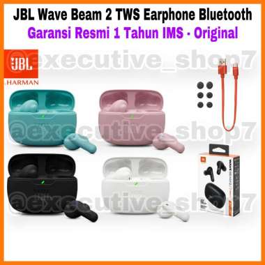JBL Wave Beam 2 TWS Earphone Bluetooth - Garansi Resmi 1 Tahun IMS - Original Black