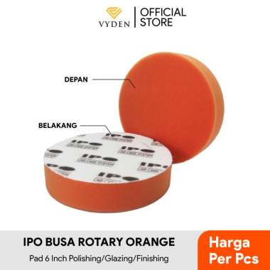 IPO Orange Polishing Pad 6 inch Flat Busa Poles Kompon Halus Mesin Poles Mobil Motor