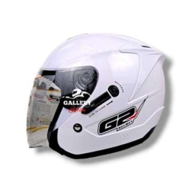 HELM G2 OPTIMAX SOLID PUTIH DOUBLE VISOR | MODEL INK DYNAMIC | G2 OPTIMAX TERBARU L WHITE