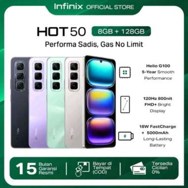 infinix hot 50 ram 8/128gb garansi resmi ( new )