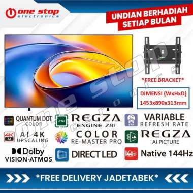 [GARANSI RESMI] TOSHIBA GAMING 65Z570RP 4K UHD 144Hz Dolby Vision IQ Smart TV 65 Inch - 65 Z570R P /