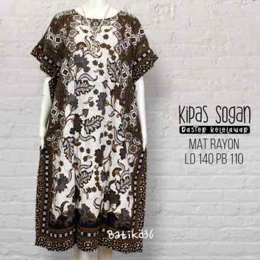 Daster Batik Kelelawar/Lowo Jumbo Kipas Sogan Bahan Rayon KipasTeratai