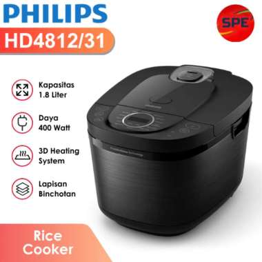 RICE COOKER DIGITAL PHILIPS KAPASITAS 1.8 LITER HD4812/31 GARANSI RESMI (MEDAN)