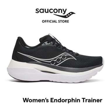 Sepatu Lari Wanita SAUCONY Shoes Endorphin Trainer Women's 36 Black / White