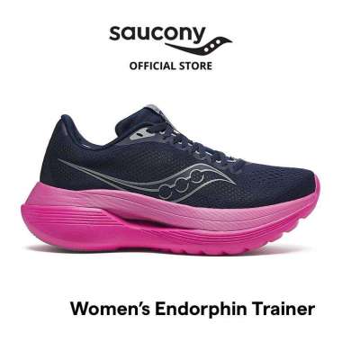 Sepatu Lari Wanita SAUCONY Shoes Endorphin Trainer Women's 41 Navy / Fuchsia