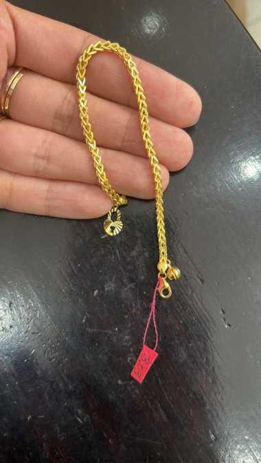 Gelang emas korea variasi bandul bulat emas asli hadiah ulang tahun