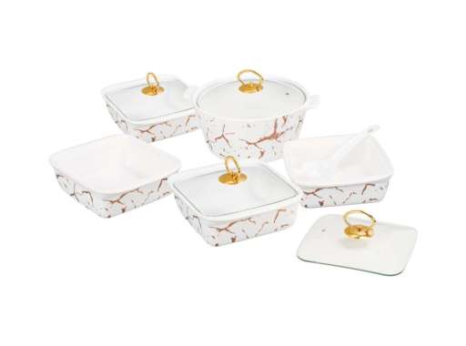 Vicenza SM89 Prasmanan Ivana dengan Motif Marmer Putih