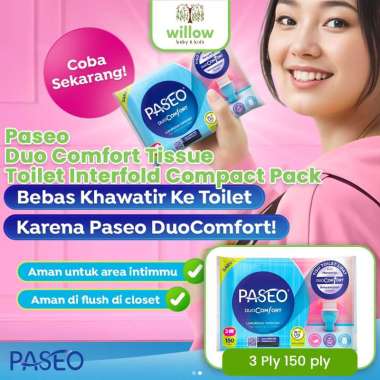 Tissue Toilet - Paseo Duo Comfort Tissue Toilet Interfold Compact Pack 3 Ply 15