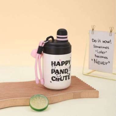 Tumbler Happy Panda Cute 550ml Stainless SUS 316 / Tumbler Panda Lucu / Tumbler Viral [DS-2517], MOT