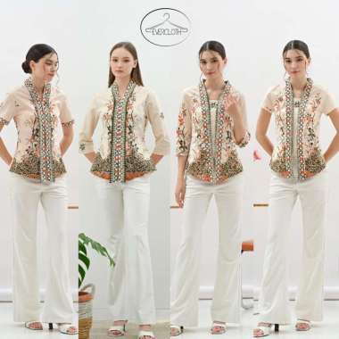 Evercloth Vada Kutu Baru Batik Kebaya Encim Blouse Batik Perempuan Lengan Panjang Baju Batik Cewek P