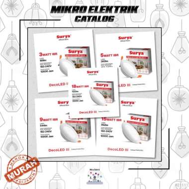 Lampu Downlight / Panel LED SURYA Decoled III Cahaya Putih 15watt