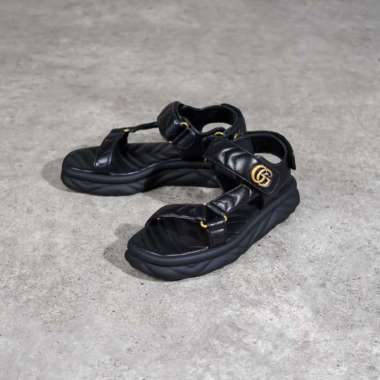 Sandal GUCCI MARMONT GHW BLACK STRAP SANDAL 100% ORIGINAL 38