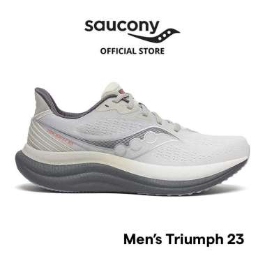 Sepatu Lari Pria SAUCONY Shoes Triumph 23 Men's - Grey / Shadow 46