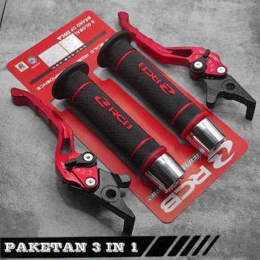 Paket 3in1 Handgrip RCB HG55 + Handle Rem Cnc + Jalu Stang Chrome Universal Buat Semua Motor CRF 150