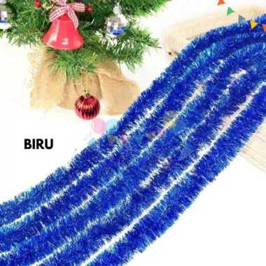Slinger Tinsel Rumbai Dekorasi Hiasan Natal - Biru Biru