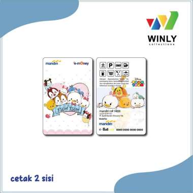Mandiri E-Money Custom Anime Tsum Tsum Cute Emoney Tapcash BRIZZI - 2 SISI TAPCASH GLOSSY EMBOS