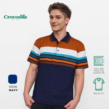 Crocodile DIAMOND - Kaos Premium Pria Men Polo Shirt - Relax Fit 0006 Navy XL