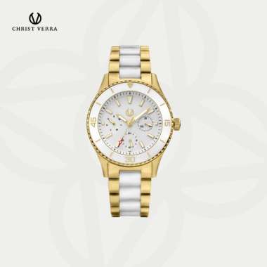 Christ Verra Casual Women's Watches Jam Tangan Wanita Tali Rantai CV 12351L-52 WHT