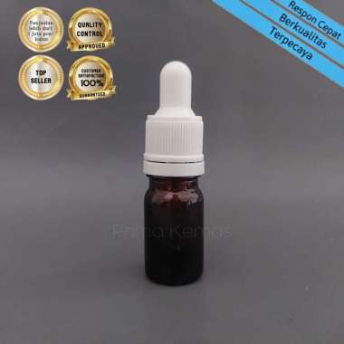 Botol kaca pipet 5 ml - botol serum/ tetes - Botol Kaca Coklat 5 ml Tebal Pipet Ring Putih