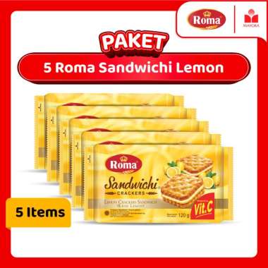 Paket 5 Biskuit Roma Sandwichi Lemon