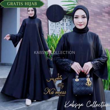 ABAYA MEWAH BAMBOO SILK SADIAH Basic Syari Kabsya Abaya Gamis Hitam Kaftan Saudi / Abaya Bamboo Silk