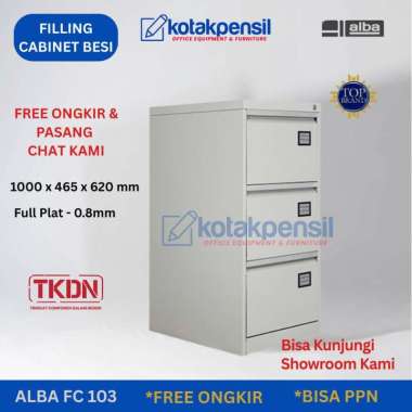 Filing Cabinet 3 Laci ALBA FC 103 - Lemari File Cabinet 3 Laci-Filling Cabinet Besi 3 Laci- Free ong