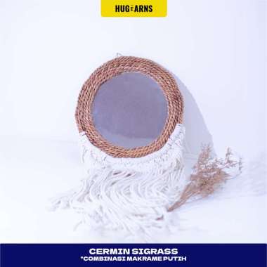 HUGeARNS - Cermin Dinding Seagrass Anyaman Wall Decor / Wall Decor Cermin Seagrass Premium Handmade