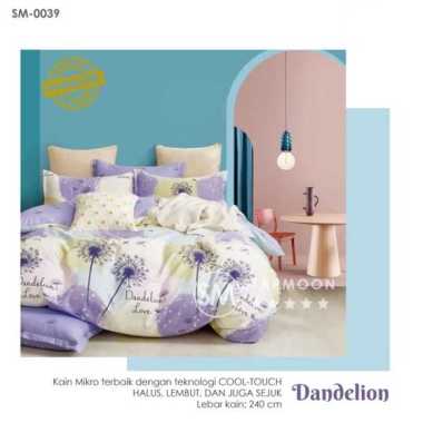 BEDCOVER SET MICROTEX DISPERSE MOTIF DANDELION LOVE TINGGI SPREI 30 CM 180 X 200 T.30 CM