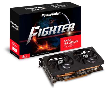 PowerColor RX 7600 Fighter 8GB VGA Card dengan Spesifikasi AMD Radeon RX 7600 dari Brand PowerColor 