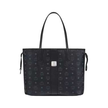 MCM Medium Reversible Cubic Liz Visetos Shopper Bag Black