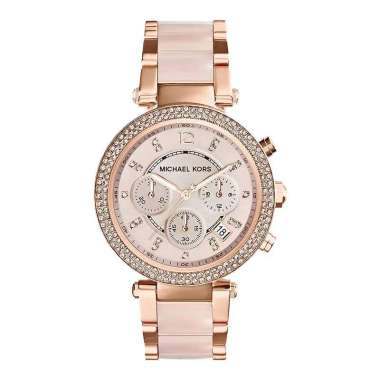 Michael Kors MK5896 Parker Blush Dial Rose Gold Stainless Steel Strap Original Jam Tangan Wanita