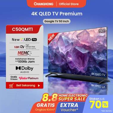 CHiQ by Changhong QLED TV 4K 50 inch Google Smart QLED PRO Digital TV Dolby Audio DBX-TV Google Play
