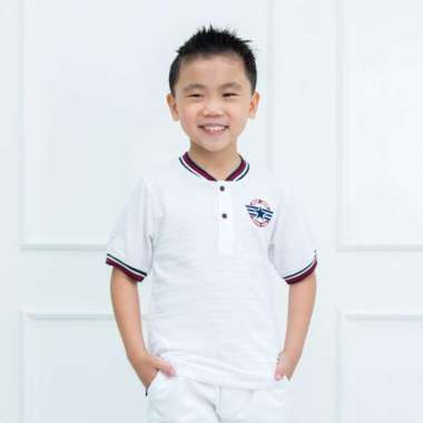 Rodeo Junior Kaos Anak Laki Putih/ Tshirt Boy White/ RJ Merah Putih 10 tahun