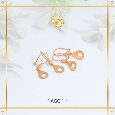 ANTING TERBARU MODEL LOVE EMAS ASLI EMAS MUDA KADAR 6K (300) & 8K (375) ANTING GANTUNG LOVE KODE AGG