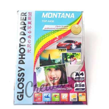 Montana Kertas Foto Glossy Photo Paper A4 230 gsm Glossy Photo Paper A4 230 gsm
