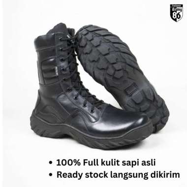 Army86 Sepatu PDL TNI POLRI Satpam Security Hitam Kulit asli model Black hawk komando 42
