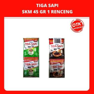 SUSU KENTAL MANIS TIGA SAPI SACHET 45 GR 1 RENCENG Coklat