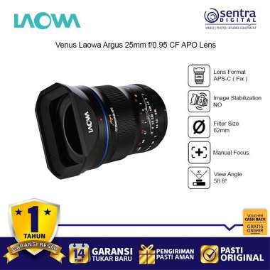 Venus Optics Laowa Argus 25mm f0.95 CF APO Lens | Lensa APS-C Manual 25 mm f/0.95 X01 Nikon Z