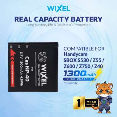 WIXEL Baterai Kamera CAS NP-40 for Casio Exilim EX FC160 FC100 FC150 Z50 Z55 Z57 Z100 Z200 Z300 Z400
