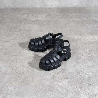 Sepatu PRADA FOAM RUBBER BLACK SNEAKER 100% ORIGINAL 39