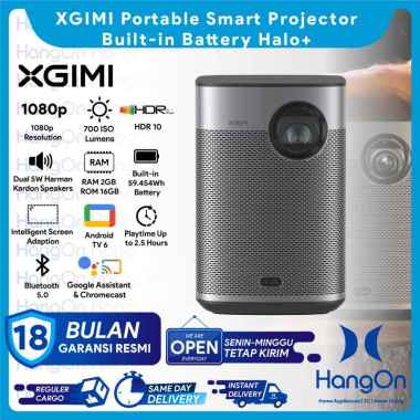 XGIMI Halo+ Portable FHD Smart Projector Built-in Battery 59.454Wh Playtime Up to 2.5 Hours 1080p Pr