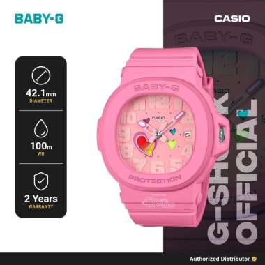 Jam Tangan Analog Wanita Baby-G BGA-10-4ADR Playful Hearts Series Detachable Bezel Original Pink