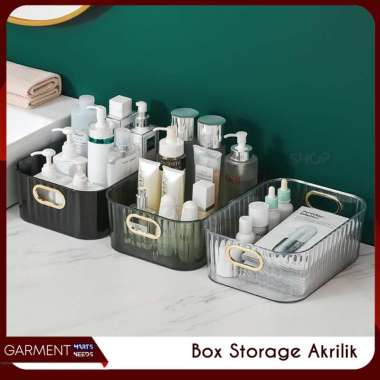 Storage Box Acrylic Kotak Penyimpanan Skincare Kosmetik Organizer Lemari Pakaian Transparan Estetik 
