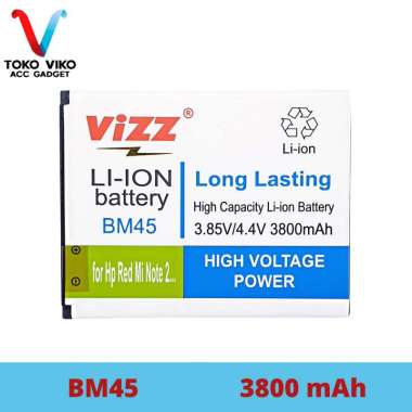 Baterai Vizz BM45For Xiaomi Redmi Note 2 Baterai Original Vizz