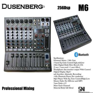 Mixer Audio Dusenberg M6 channel bluetooth 256 Dsp Original resmi