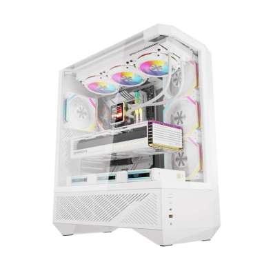 darkFlash DY460 ATX PC Casing [Termasuk 4 Fan ARGB] / Casing PC dengan 4 Fan ARGB Putih